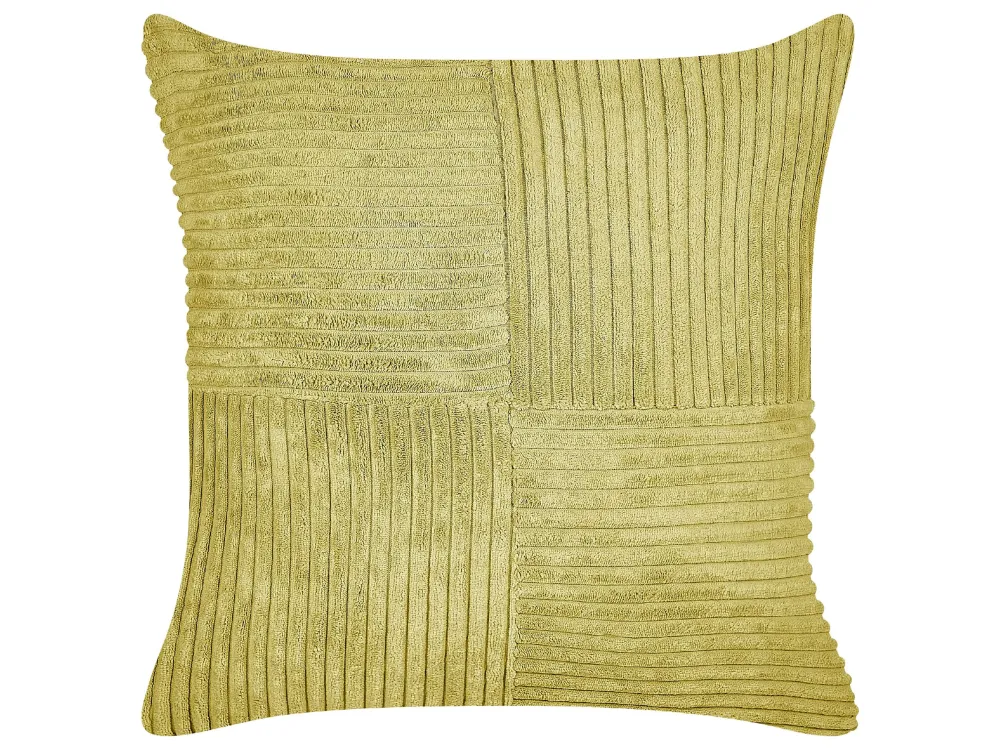 Set 2 Corduroy Cushions 43 x 43 cm Green MILLET