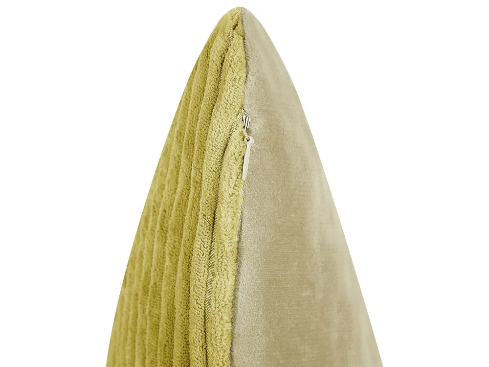 Set 2 Corduroy Cushions 43 x 43 cm Green MILLET