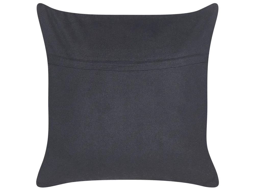 Set 2 Cotton Cushion Braided Jute 45 x 45 cm Beige and Nero notte BERGENIA