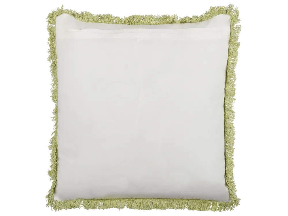 Set 2 Cotton Cushions Flower Pattern 45x45 cm Green and White FILIX