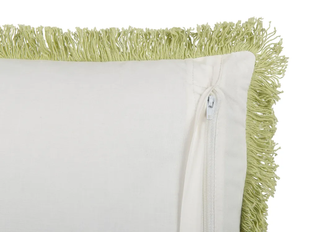 Set 2 Cotton Cushions Flower Pattern 45x45 cm Green and White FILIX
