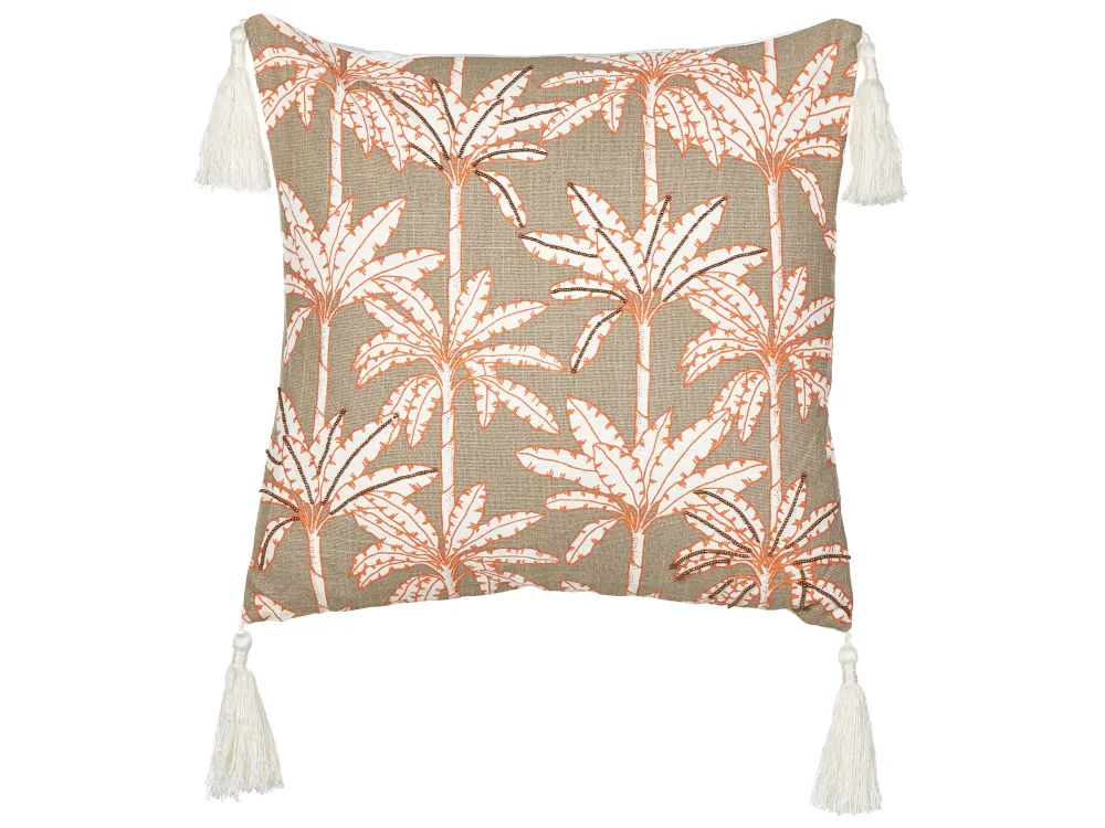 Set 2 Cotton Cushions Palm Tree Motif 45 x 45 cm Multicolour MELOBESIA