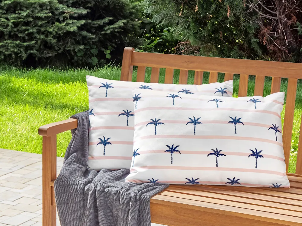 Set di 2 cuscini da esterno bianco 40 x 60 cm MOLTEDO con Struttura Acciaio
