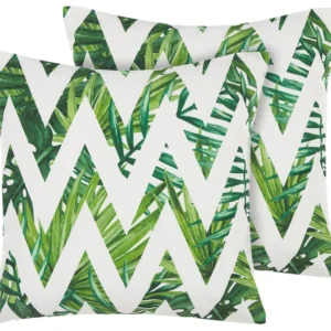 Set di 2 cuscini da esterno bianco e verde 45 x 45 cm BRENTO Colori Vivaci