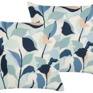 Set di 2 cuscini da esterno blu 45 x 45 cm VEGLINO con Sistema di Montaggio Rapido