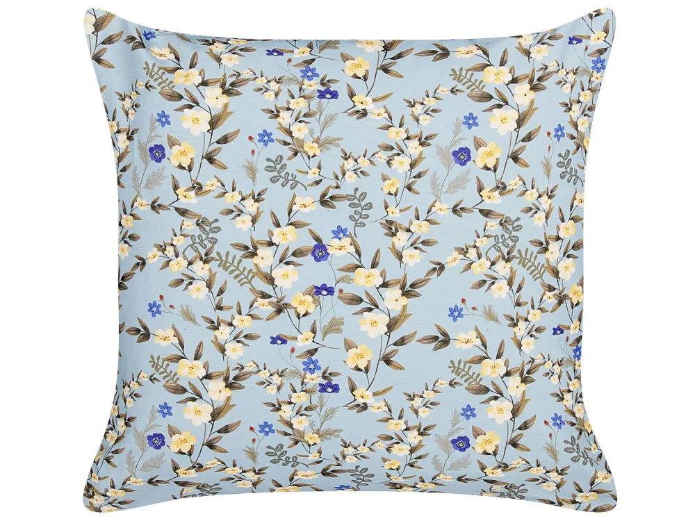 Set di 2 cuscini da esterno motivo floreale blu 45 x 45 cm VALLORIA con Schienale Regolabile