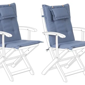 Set di 2 cuscini da esterno per seduta / schienale blu MAUI con Sistema di Montaggio Rapido