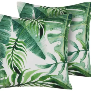 Set di 2 cuscini da esterno stampa foglia verde 45 x 45 cm PAVELLI Materiale Alluminio Anodizzato