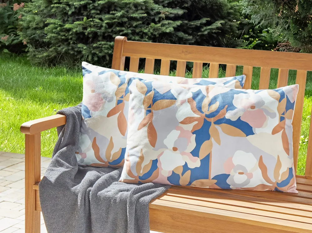 Set di 2 cuscini da esterno tessuto multicolore 40 x 60 cm VEREZZI con Cuscino Estraibile