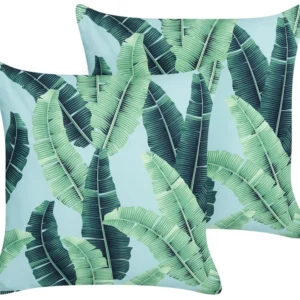 Set di 2 cuscini da esterno verde 45 x 45 cm BOISSANO con Rivestimento Tessuto