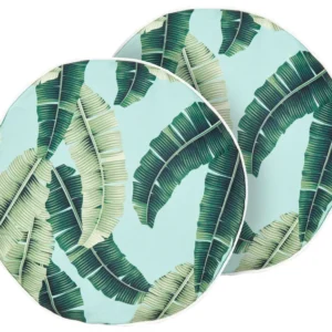 Set di 2 cuscini da esterno verde ⌀ 40 cm BOISSANO con Portabicchiere Integrato