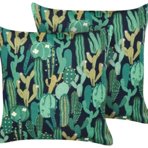 Set di 2 cuscini da esterno verde 45 x 45 cm BUSSANA con Schienale Regolabile