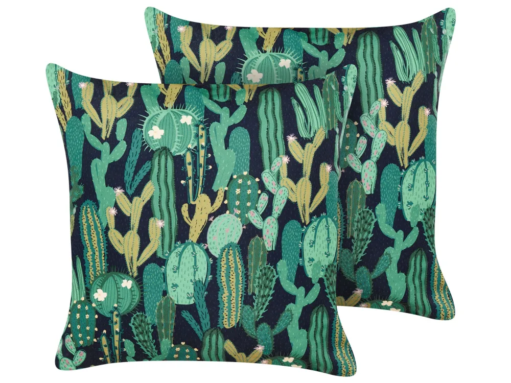 Set di 2 cuscini da esterno verde 45 x 45 cm BUSSANA con Schienale Regolabile