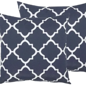 Set di 2 Cuscini da Giardino stile Marocchino Blu 40 x 30 cm SOFADES - Impermeabile e UV Resistente