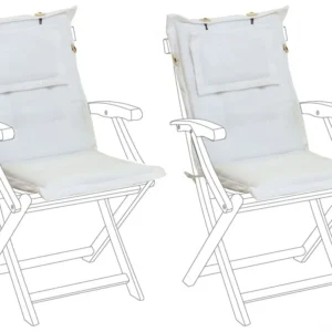 Set di 2 cuscini per sedia da giardino bianco MAUI con Rivestimento Tessuto