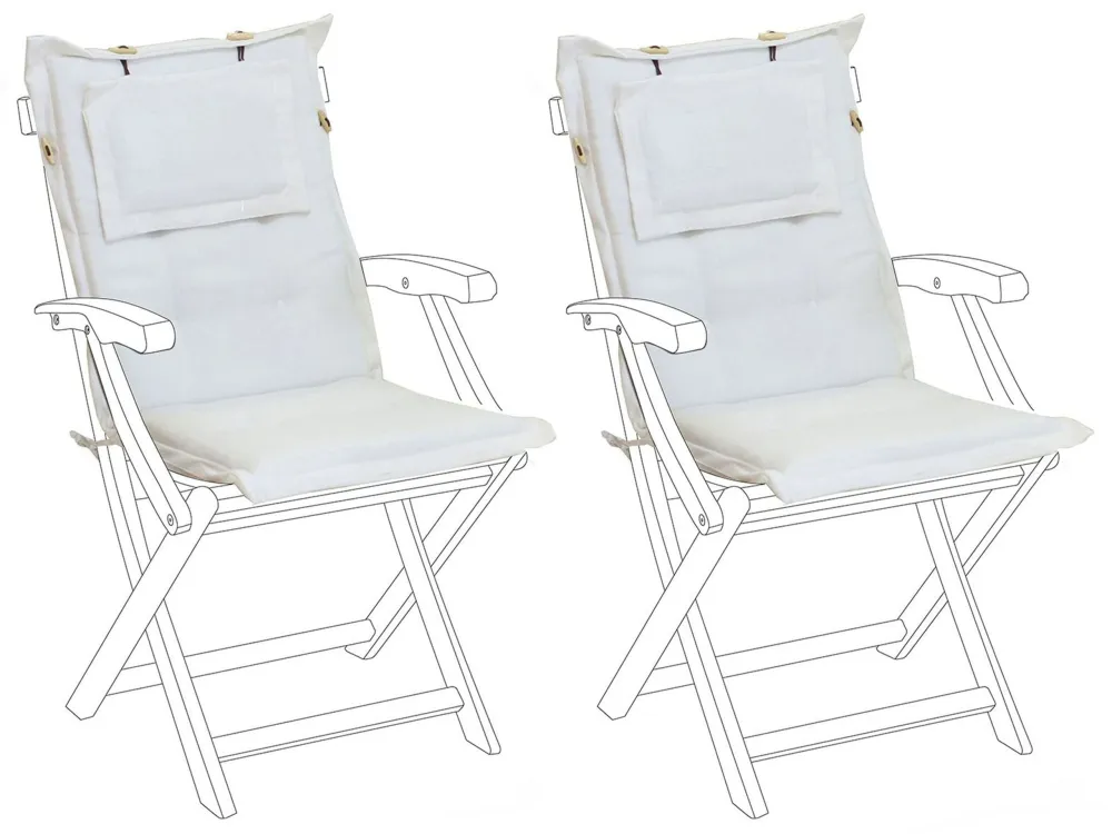 Set di 2 cuscini per sedia da giardino bianco MAUI con Rivestimento Tessuto