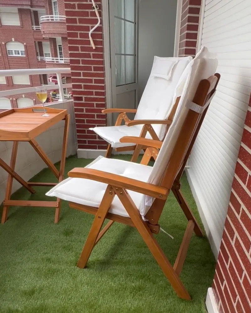 Set di 2 cuscini per sedia da giardino bianco MAUI con Rivestimento Tessuto