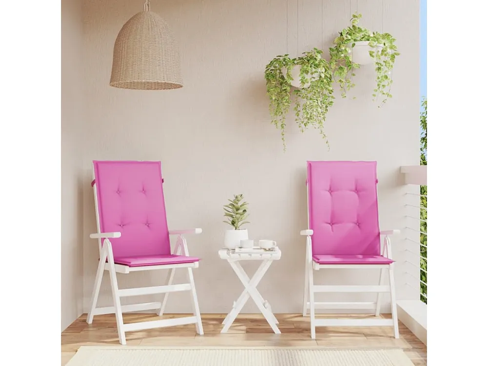 Set di 2 cuscini per sedia da giardino con schienale elevato, tessuto rosa