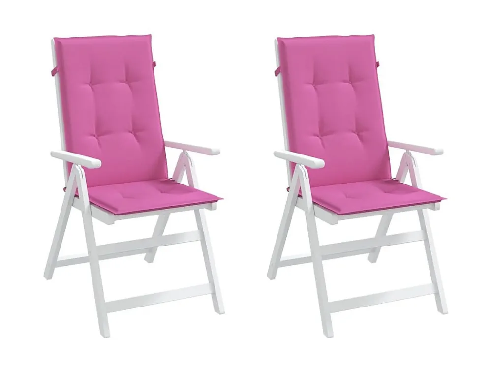 Set di 2 cuscini per sedia da giardino con schienale elevato, tessuto rosa