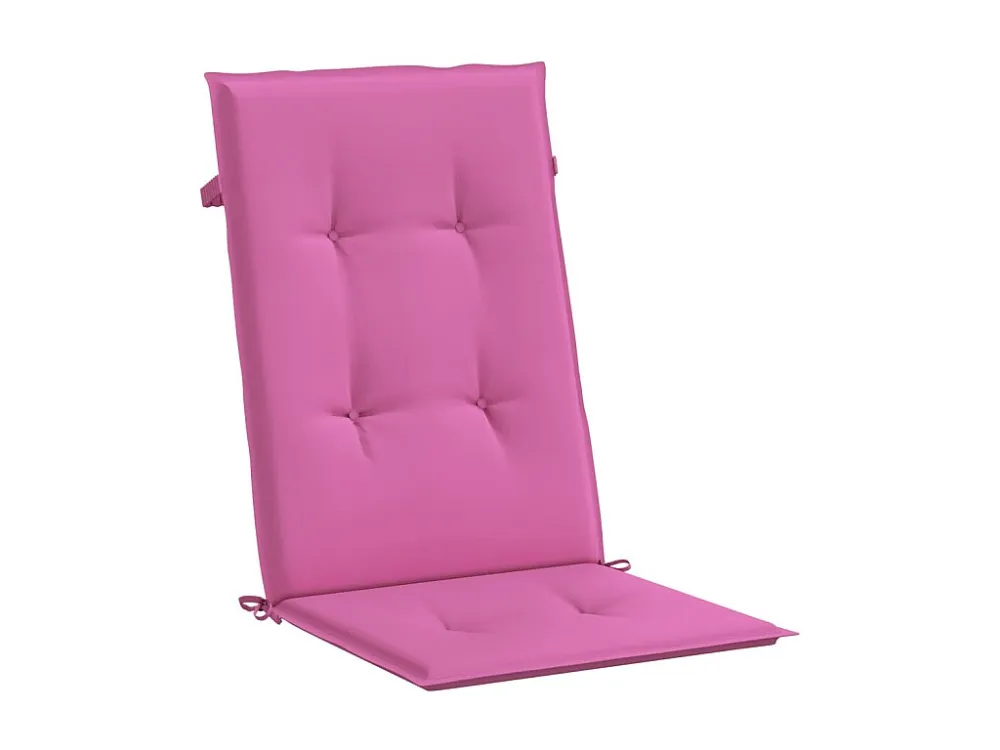 Set di 2 cuscini per sedia da giardino con schienale elevato, tessuto rosa