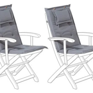Set di 2 cuscini per sedia da giardino grigio ombroso MAUI