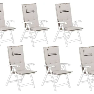 Set di 6 cuscini per sedia da giardino grigio-beige TOSCANA/JAVA Easy Storage