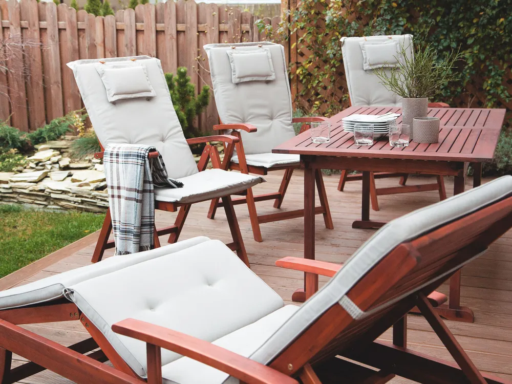 Set di 6 cuscini per sedia da giardino grigio-beige TOSCANA/JAVA Easy Storage