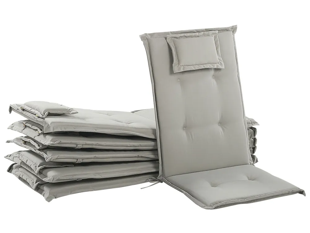 Set di 6 cuscini per sedia da giardino grigio-beige TOSCANA/JAVA Easy Storage