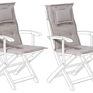 Set di 2 cuscini per sedia da giardino taupé MAUI con Cuscino Estraibile
