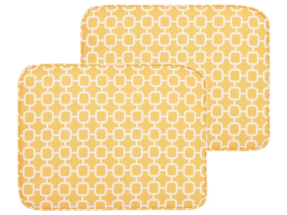 Set di 2 cuscini per sedie giardino FIJI giallo/bianco per Relax all'Aperto
