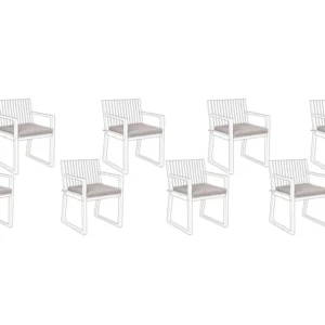Set di cuscini per sedie da giardino grigio nocciola SASSARI con Schienale Regolabile