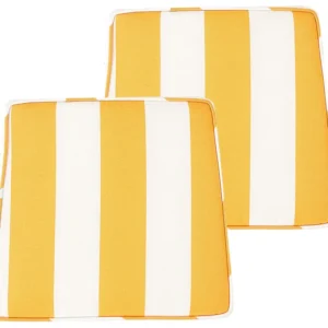 Set di 2 cuscini sedie da giardino giallo e bianco 37 x 34 cm TERNI - Impermeabile e UV Resistente