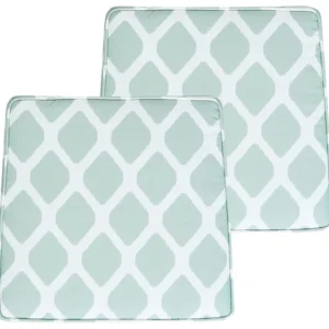 Set di 2 cuscini sedie da giardino menta e bianco 37 x 34 cm TERNI Colori Vivaci