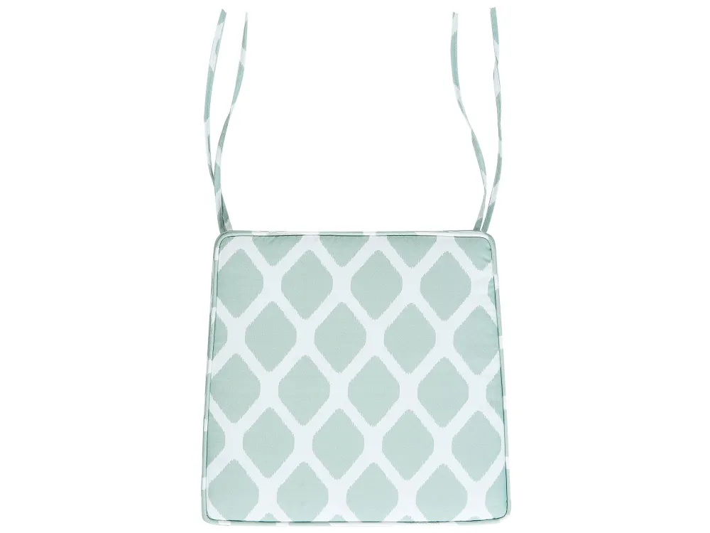 Set di 2 cuscini sedie da giardino menta e bianco 37 x 34 cm TERNI Colori Vivaci