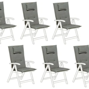 Set di 6 cuscini tessuto grigio tenebroso per la sedia da giardino TOSCANA/JAVA con Cuscino Estraibile