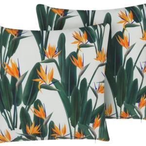 Set di 2 cuscini verdi con motivo floreale 45 x 45 cm TSOTYLI per Relax all'Aperto