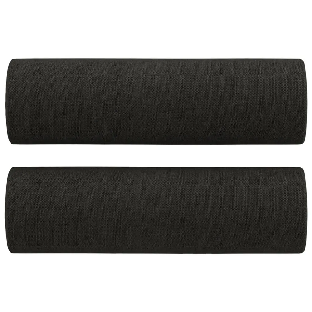 Set Divani 2 pz con Cuscini Nero Tessuto con Schienale Regolabile