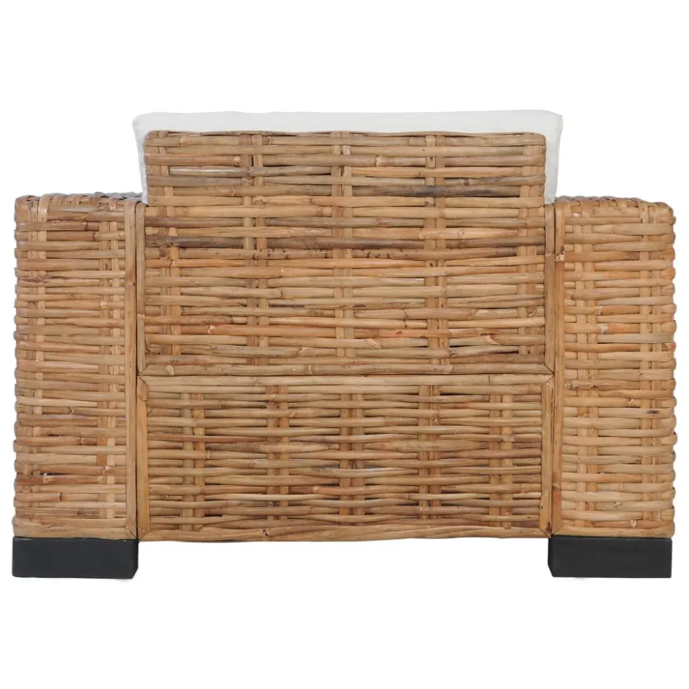 Set Divani 2 pz con Cuscini Rattan Naturale Colori Vivaci
