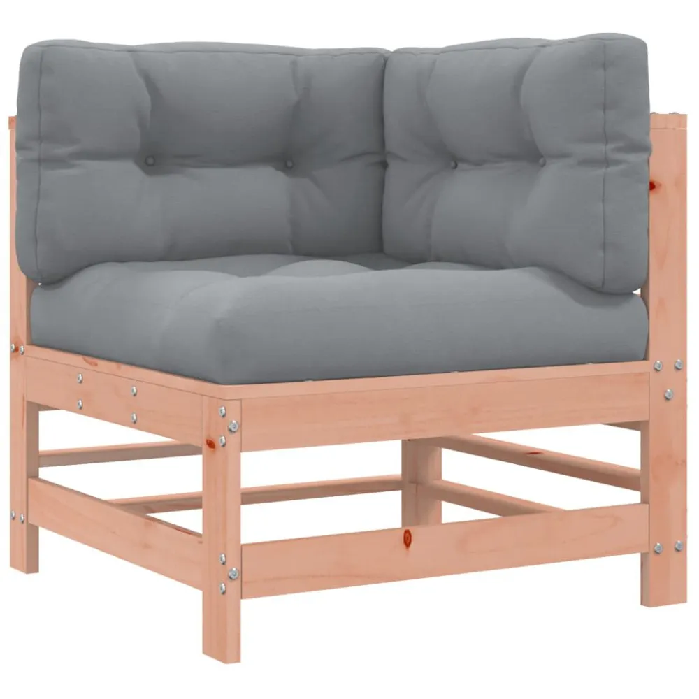 Set Divani Giardino 3pz con Cuscini Legno Massello di Douglas con Schienale Regolabile