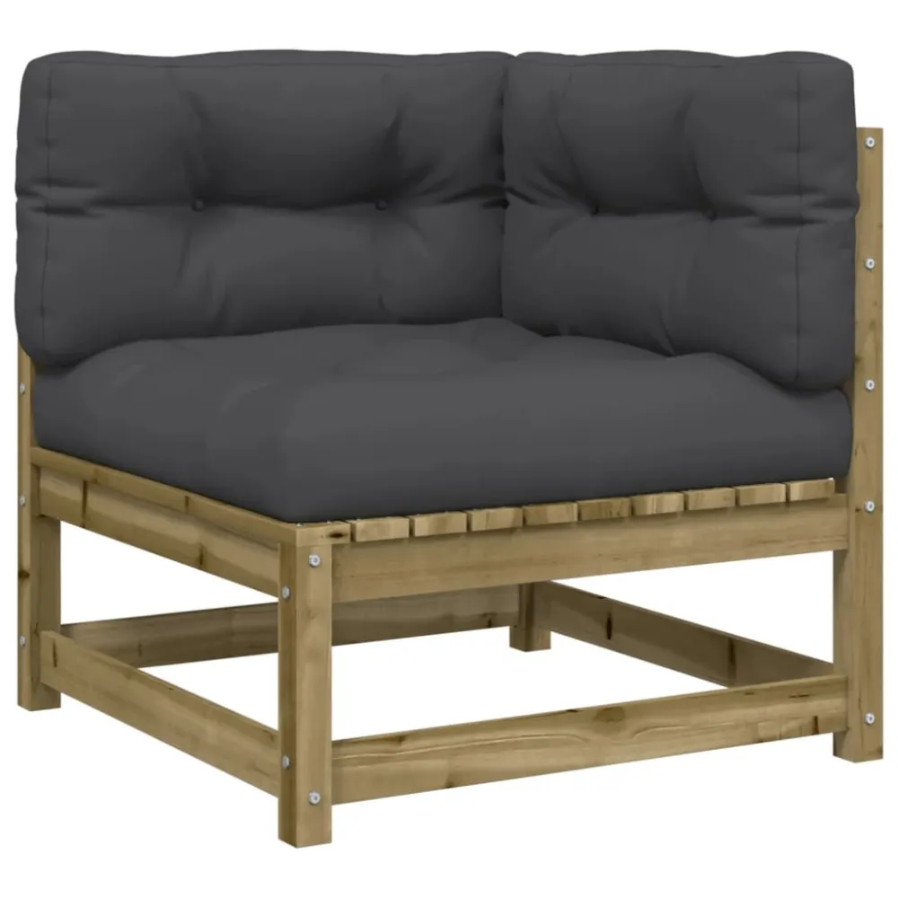 Set Divani da Giardino 6pz con Cuscini Legno Impregnato di Pino Colori Vivaci