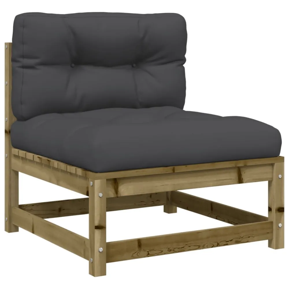 Set Divani da Giardino 6pz con Cuscini Legno Impregnato di Pino Colori Vivaci