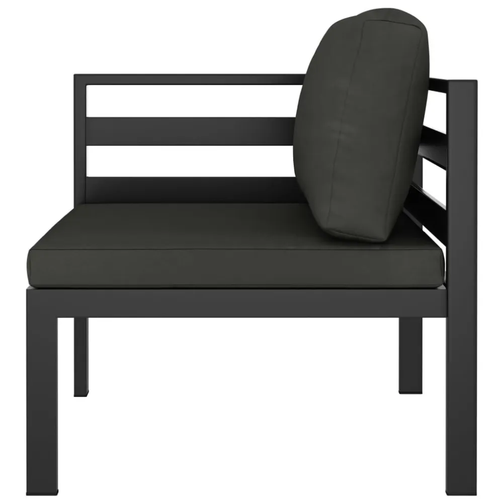 Set Divani da Giardino 9 pz con Cuscini Alluminio Antracite Easy Storage