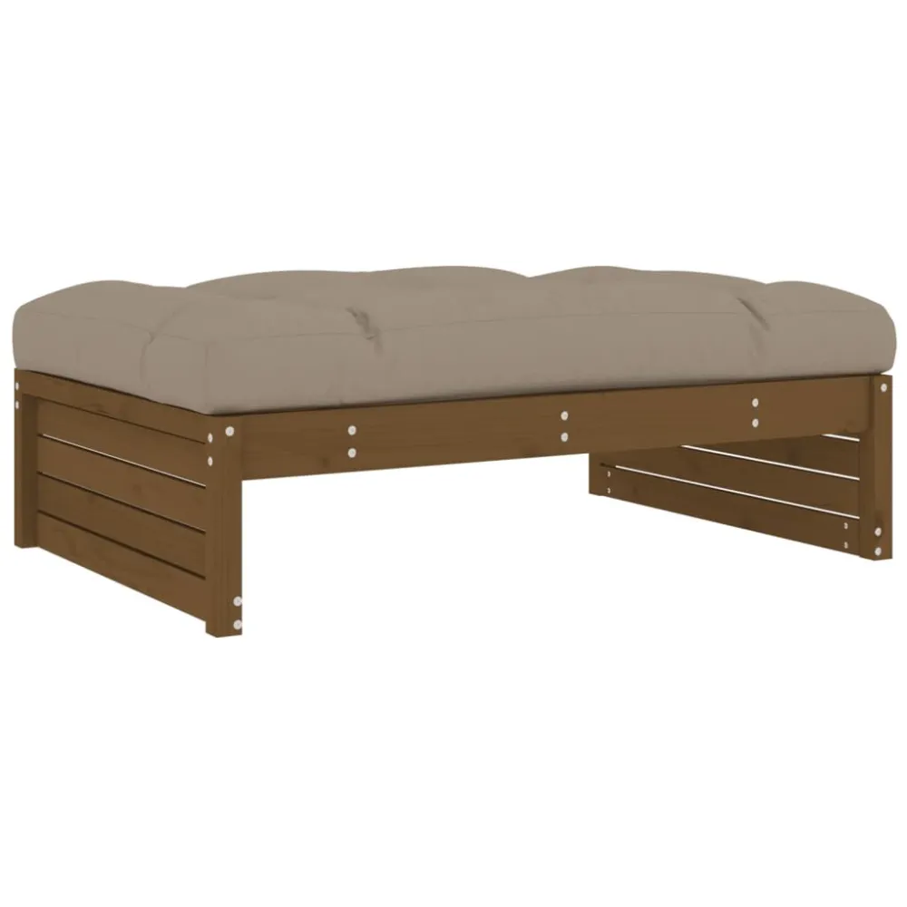 Set Divani da Giardino 4 pz con Cuscini Legno Massello ambra per Giardino e Spiaggia