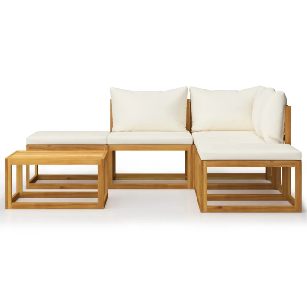 Set Divani Giardino 6 pz con Cuscini Legno Massello di Acacia | Pieghevole e Leggera
