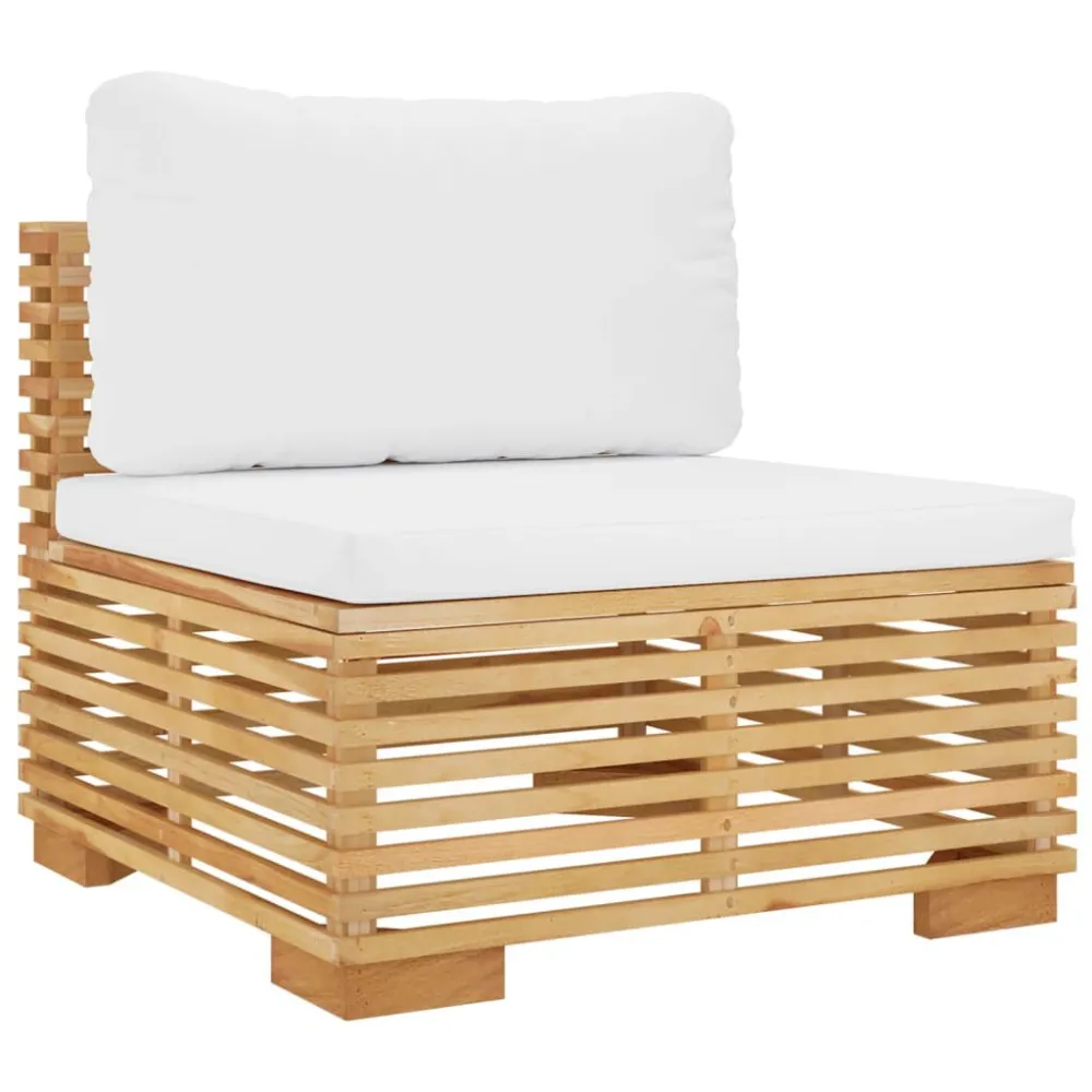 Set Divani da Giardino 11 pz con Cuscini Legno Massello di Teak - Impermeabile e UV Resistente