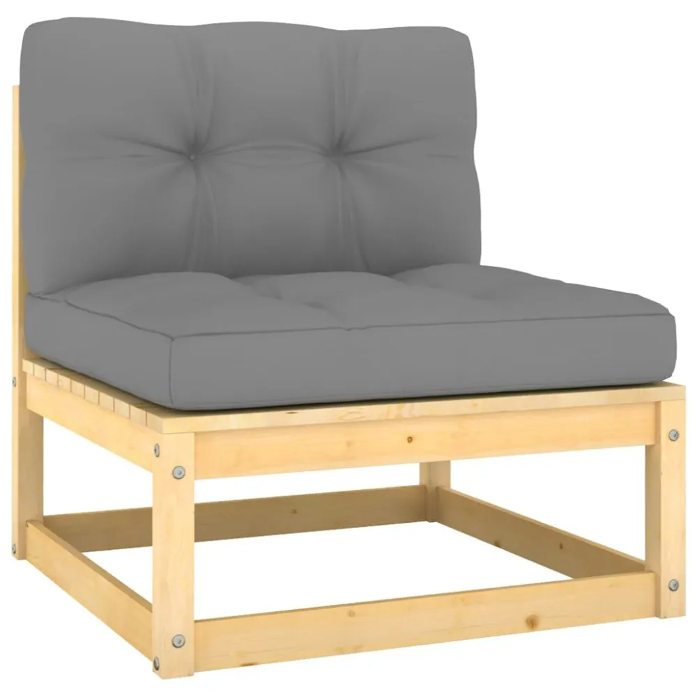 Set Divani Giardino 12 pz con Cuscini Legno Massello di Pino Materiale Alluminio Anodizzato