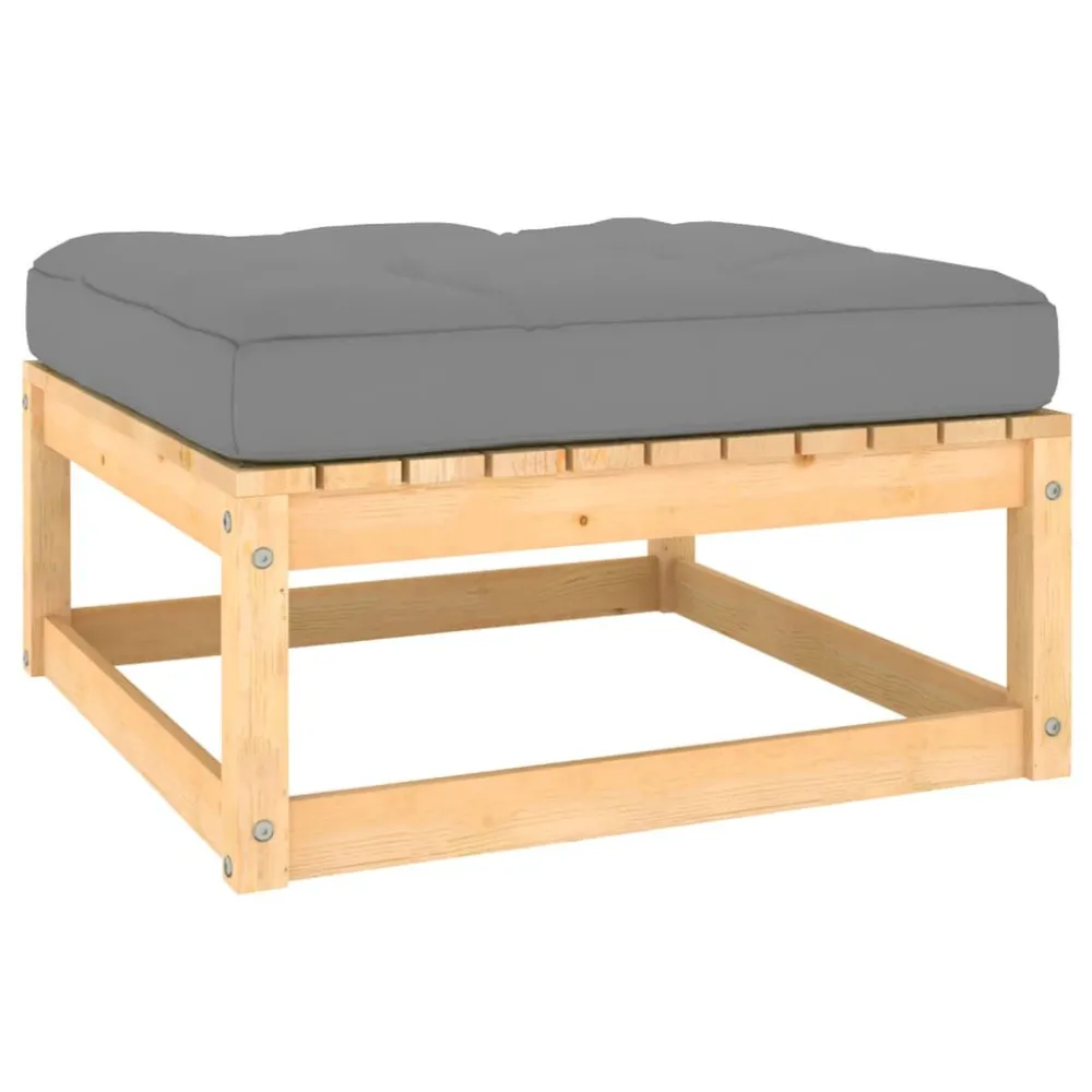 Set Divani da Giardino 5 pz con Cuscini Massello di Pino Materiale Alluminio Anodizzato