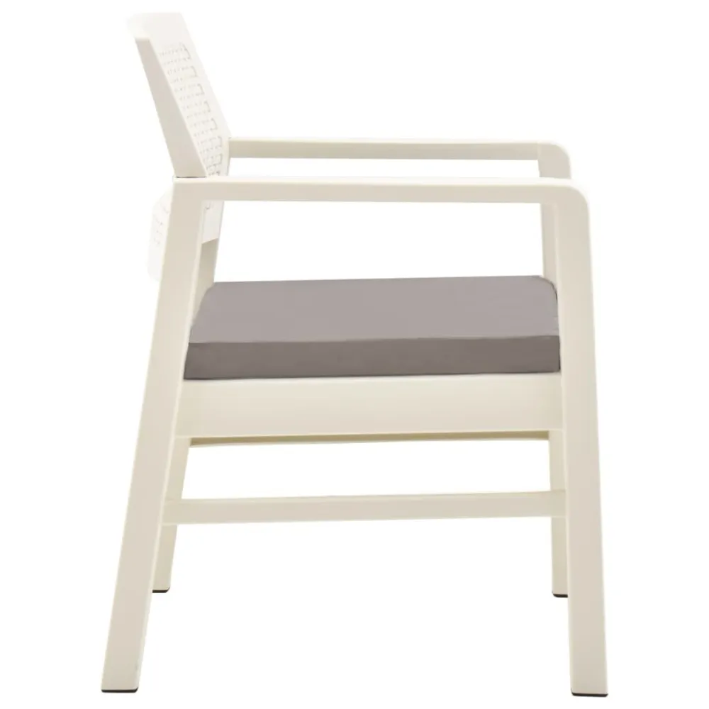 Set Divani da Giardino con Cuscini 3 pz Plastica Bianco Colori Vivaci