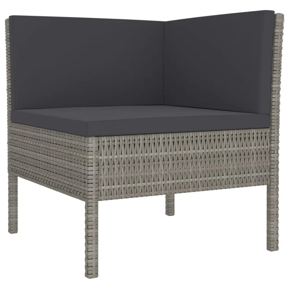 Set Divani da Giardino 2 pz con Cuscini Polyrattan Grigio - Impermeabile e UV Resistente