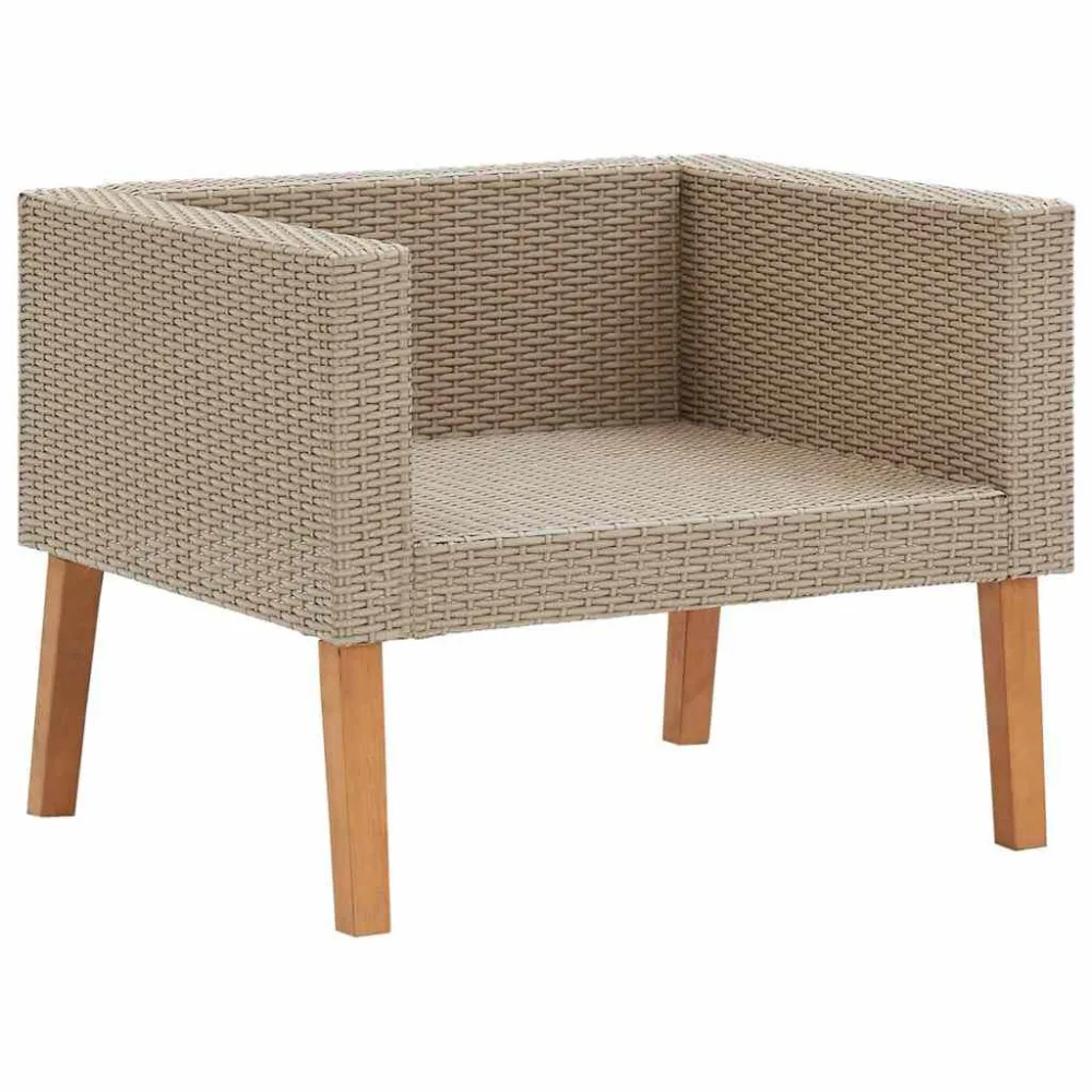 Set Divani da Giardino 5 pz con Cuscini Polyrattan Camoscio